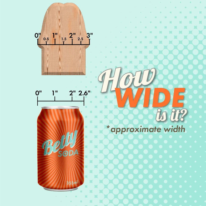 Visual comparison of width: a plank of wood versus a can of Blush Dr. Chubbs 10 Inch Ultra Thick Dildo - Vanilla – measuring up everyday objects!