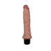 The Dr. Webber 9.75 Inch Vibrating Silicone Dildo features a realistic flesh tone, flexible shaft with detailed veins, pink tip, and a black base, shown against a plain white background.