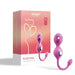 The Elektra App-Controlled E-Stim Kegel Training Set for Pelvic Floor is shown in pink before its box, which displays stylized line art and product branding on a pink and peach background.