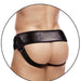 Erection Assistant 8.5 Inch Hollow Strap-on - Vanilla model from behind wearing harness 