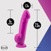 A magenta adult toy designed for G-spot stimulation with dimensions of 7.5 inches in total length, 6 inches insertable, and 1.5 inches in width. The "Blush" logo is visible in the bottom left corner. The background features a geometric design in gray, pink, and blue. This product is identified as the Ergo Silicone Suction Cup 7.5 Inch Dildo by Blush.

