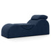 The Liberator Esse Sex Lounger is a modern, dark blue ergonomic lounger with a curved shape and attached headrest, designed for ultimate comfort and relaxation.