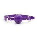 The Ple'sur Everything Bondage 9 Piece Beginner's Bondage Kit - Purple features a purple ball gag with an adjustable faux leather strap and metal rings on the sides. Perfect for sensory thrill, the ball has small holes throughout its surface. The product is elegantly displayed on a white background.