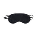 The Ex's & Oh's Kiss Kit - 4 Piece Beginner Bondage Kit features a black sleep mask with two elastic straps, ideal for pairing with bondage gear and shown against a white background.