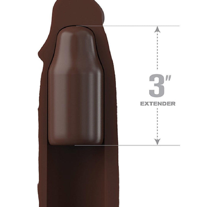 Fantasy 9 Inch Silicone Penis Extension with 3 inch Plug - Chocolate