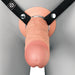 The Fantasy X-Tensions Elite Hollow 9 Inch Silicone Dildo & Strap-On Harness - Vanilla features a lifelike dual-density silicone design for realistic pleasure.