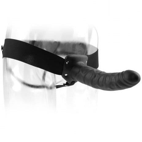 Hollow Strap On Dildo by Fetish Fantasy 8 inches - Black
