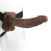 Fetish Fantasy 9 Inch Hollow Dildo w/Balls & Strap-on Harness - Chocolate
