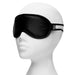 A white mannequin head models the Fifty Shades of Grey Come to Bed Kit: a black satin sleep mask with an elastic strap and side label, ideal for couples' sensual exploration or as part of a premium pleasure kit.