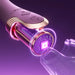 A close-up of the Fling Powerful Licking Vibrator with App Control, featuring a glowing purple circuit board, gold and metallic accents, and a transparent cover against a purple background.
