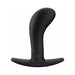 The Fun Factory Bootie Large Silicone Anal & Prostate Plug in black is a silicone butt plug with a curved design, perfect for prostate play. It features a sturdy silicone base with the brand name "Fun Factory" embossed near the bottom.