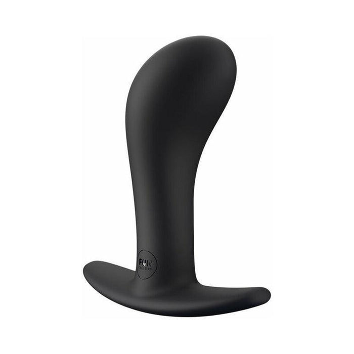 Introducing the Fun Factory Bootie Large Silicone Anal & Prostate Plug - Black, a sleek and ergonomically designed prostate massager. Crafted by Fun Factory, this plug features a bulbous, curved silhouette with a flared, flat silicone base for safe and comfortable use. Its smooth texture and intentional design make it perfect for internal stimulation during prostate play.