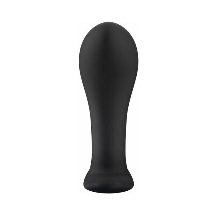 A black Fun Factory Bootie Large Silicone Anal & Prostate Plug, shaped like a bulb with a narrow silicone base, commonly used for intimate pleasure and prostate stimulation. The product is presented against a white background.