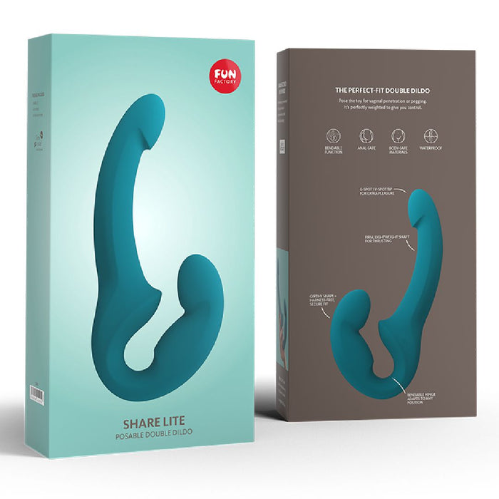 Fun Factory Share Lite Silicone Double Dildo - Deep Sea Blue