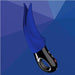 The Fun Factory Volta Rechargeable External Vibrator in Petrol Blue is a petal-shaped personal massager designed for external stimulation. It has a black handle, round control buttons, and is body-safe for comfortable and effective use against a geometric blue background.