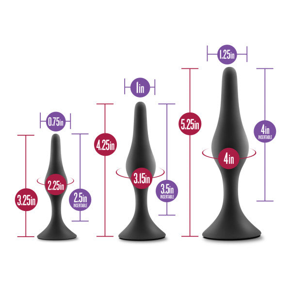 Luxe Beginner 3 Plug Anal Trainer Set - Various Colors