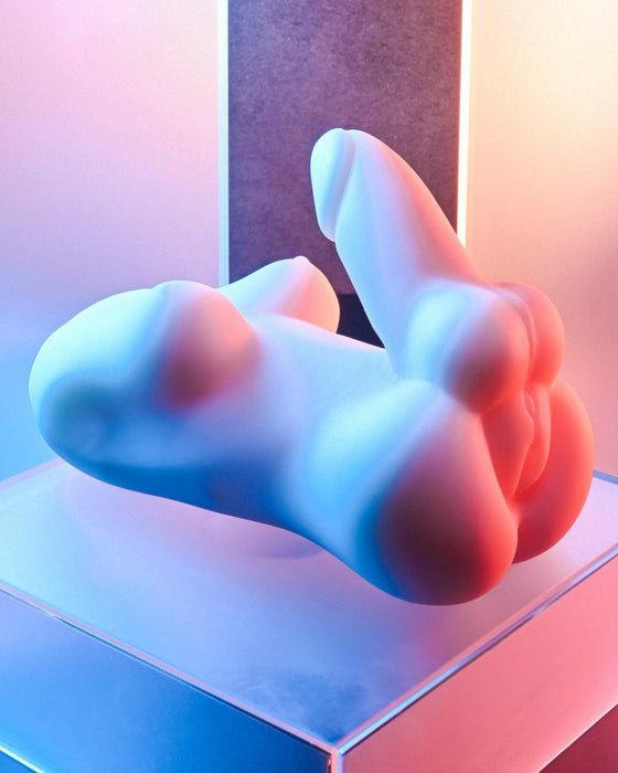 Gender X The Complete Package Masturbator - Vanilla laid on back with bottom angled towards camera