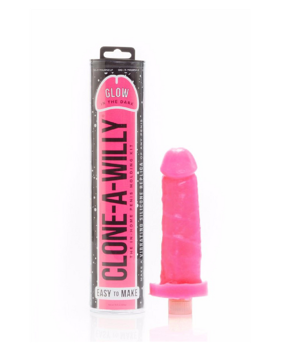 Clone A Willy Vibrating Silicone Penis Casting Kit - Glow In the Dark Pink