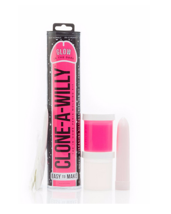 Clone A Willy Vibrating Silicone Penis Casting Kit - Glow In the Dark Pink