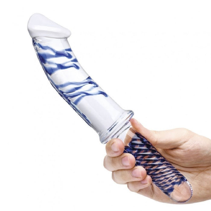Glas Realistic Double Ended 11 Inch Glass Dildo with Handle