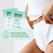 A person in white underwear stands beside two packages of Good Clean Love Balance Personal Moisturizing & Cleansing Wipes 30 ct, with a text box noting these pH balanced wipes gently rejuvenate and moisturize sensitive areas.