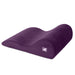The Liberator Hipster Intimate Positioning Support Sex Cushion is a contoured, purple memory foam pillow with a soft, velvety cover and an embroidered white logo, designed to support legs or knees for full-body comfort.
