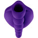Honeybunch Textured Dildo Base with Vibrator Pocket for Harness Play - Purple under side without vibe