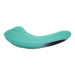 The Hot Octopuss Pulse Queen Oscillating Waterproof Vibrator by Hot Octopuss is a teal-colored, curved silicone adult toy designed with an ergonomic shape and smooth surface. It features a wider end that tapers towards the other end and is crafted from premium silicone. The PULSE QUEEN incorporates PulsePlate Technology and has a small black section at the bottom, likely for controls or charging.