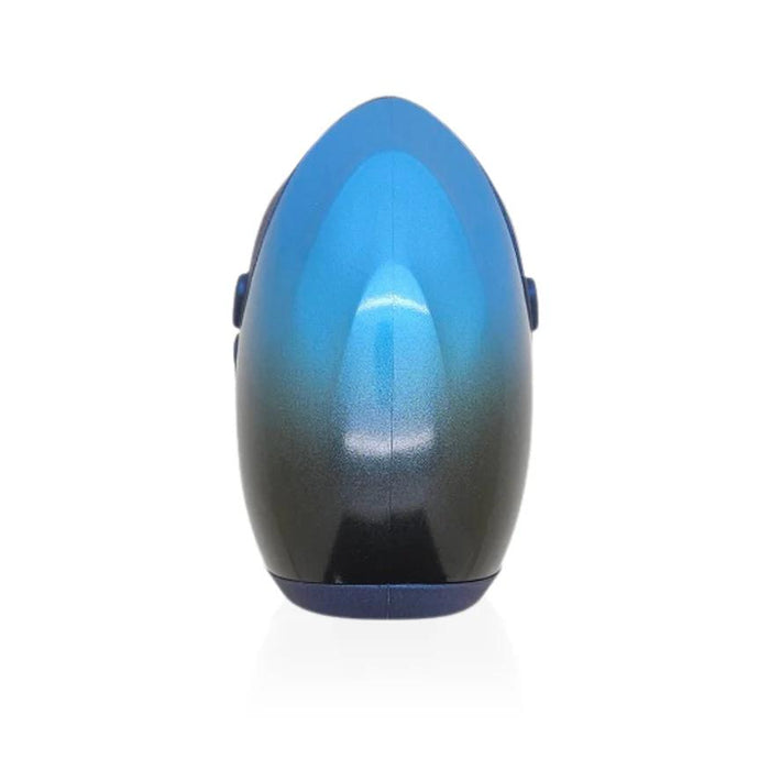 Front view of the Hot Octopuss Pulse Solo Dragon Eye Oscillating Penis Masturbator, a compact, oval guybrator with a glossy blue-to-black design. Features innovative Pulse Plate Technology. Displayed on a white background.