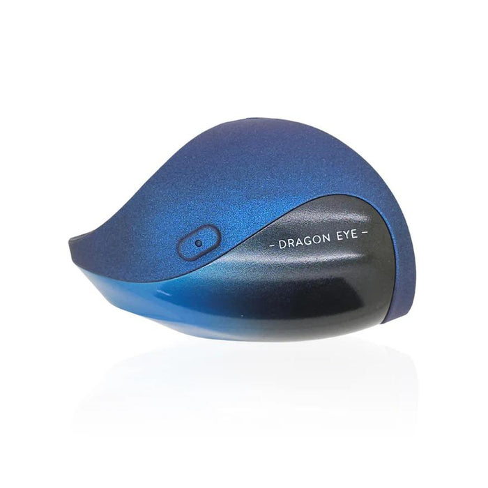 A dark blue ergonomic computer mouse labeled "DRAGON EYE," inspired by the Hot Octopuss Pulse Solo Dragon Eye Oscillating Penis Masturbator design, is shown on a white background.