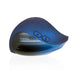 A blue ergonomic computer mouse labeled “ESSENTIAL,” inspired by the Hot Octopuss Pulse Solo Dragon Eye Oscillating Penis Masturbator’s design, features side buttons, two small symbols, and is photographed on a white background.