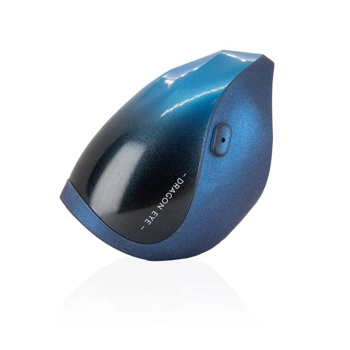 A blue Hot Octopuss Pulse Solo Dragon Eye oscillating masturbator, labeled "DRAGON F.E." on the side, is displayed on a white background and is inspired by Pulse Plate Technology.