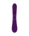 Playboy Curlicue Rabbit Vibrator for Blended Orgasms -Front of the vibrator showing the buttons at the bottom, at the top is is the internal motor, second is the power button and third is the clit vibe button
