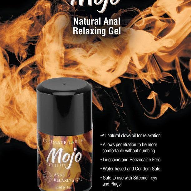 Unleash the fire of passion with Intimate Earth Mojo Anal Relaxing Gel - the key to a heated and comfortable intimate experience, naturally enhanced with Clove Oil and free from parabens and glycerin.