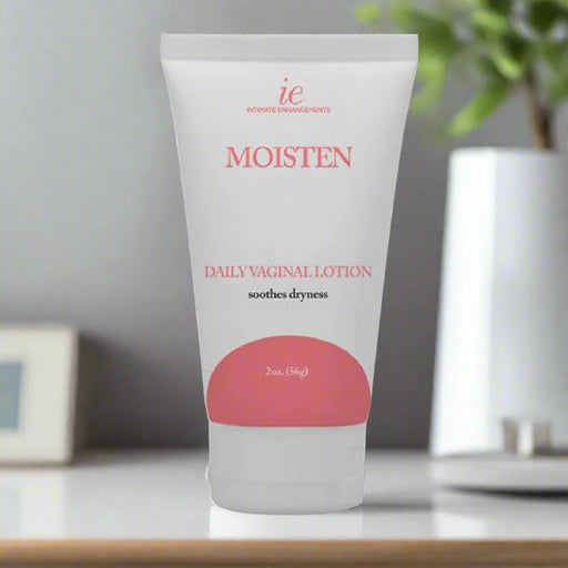 Intimate Enhancements Hydrate Daily Vaginal Lotion  white and pink bottle 