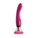 The Jimmyjane Apex Double Ended Licking, Sucking G-Spot Vibrator by Pipedream Products is a pink handheld device with a transparent suction cup base. It features sleek lines and a shiny finish, with an ergonomic design that suggests it is a modern personal care tool offering clitoral stimulation and multifunctional vibrating capabilities.