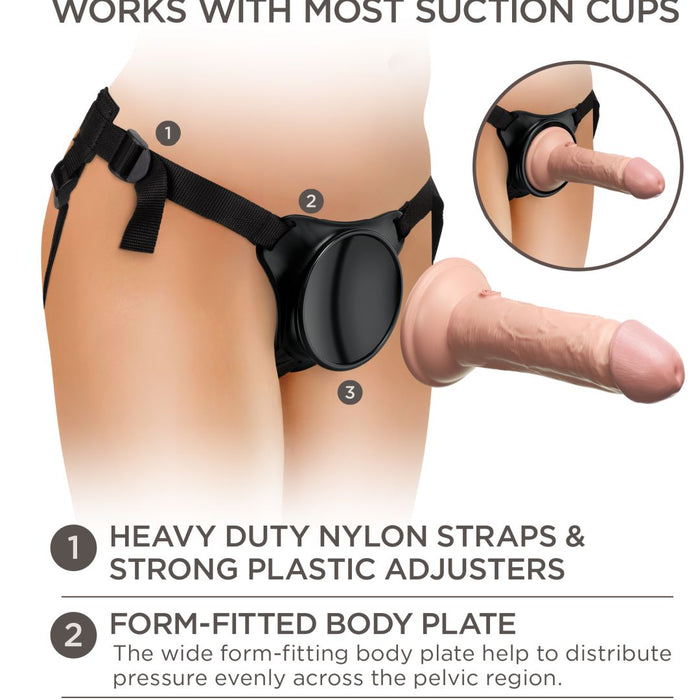 King Cock Elite Beginner's 6 Inch Silicone Dildo + Body Dock Strap-on Harness