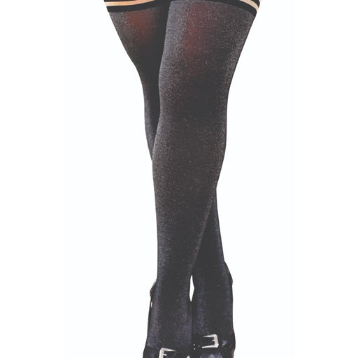Kix'ies Kaylee Deep Grey Shimmer Thigh Highs (sizes A-D) plus size legs only
