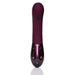A dark purple Kurve Dual Motor G-Spot Vibrator by Hot Octopuss stands upright on a white background. The device features a rounded, smooth top and a slightly shiny lower half, complete with gold-colored plus and minus buttons for control.