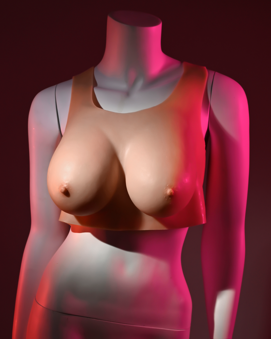 Gender X Wearable Silicone D Cup Breasts - Vanilla