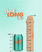 A vibrant graphic depicting a silicone dildo labeled "Real Supple Poseable 10.5 Inch Silicone Dildo - Vanilla" next to a suction cup base, with a headline asking "How long is it?" The ruler measures the dildo at approximately 10.5 inches.