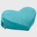 The Liberator Heart Wedge Sex Positioning Cushion in teal blue features a heart-shaped design, smooth fabric, and visible zipper—ideal as stylish sex furniture for relaxing comfort on any surface.