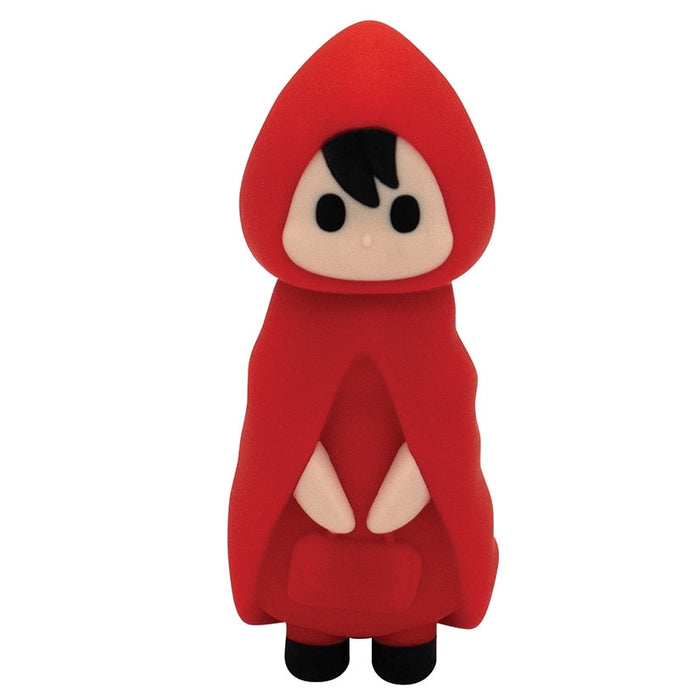 The Little Red Discreet Powerful Bullet Vibrator features a cute cartoon figure in a red hooded cloak with black hair, big eyes, and a small mouth—radiating secretive charm inspired by Little Red Riding Hood’s classic adventures.
