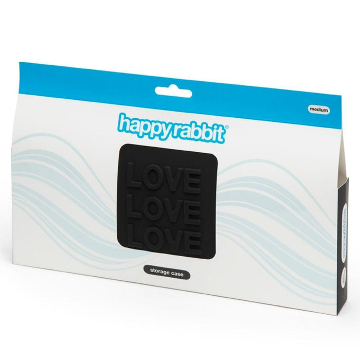 Happy Rabbit LOVE Medium Silicone Zipper Storage Case - Black box