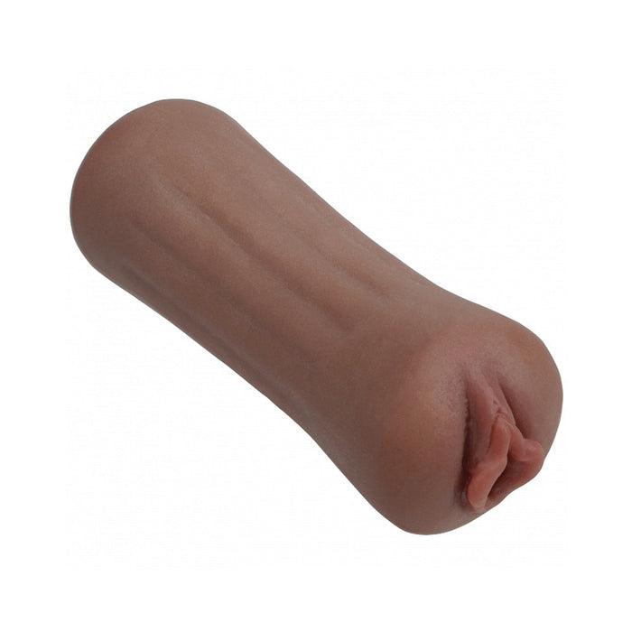 A close-up of the Lulu Liplust Pinup Fantasy Pocket Pussy, showcasing its textured inner canal for enhanced pleasure.