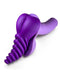 A Bananapants Luvgrind Soft Silicone Stroker, Grinder and Dildo Base - Purple stimulation cushion with a spiral design on a white background.