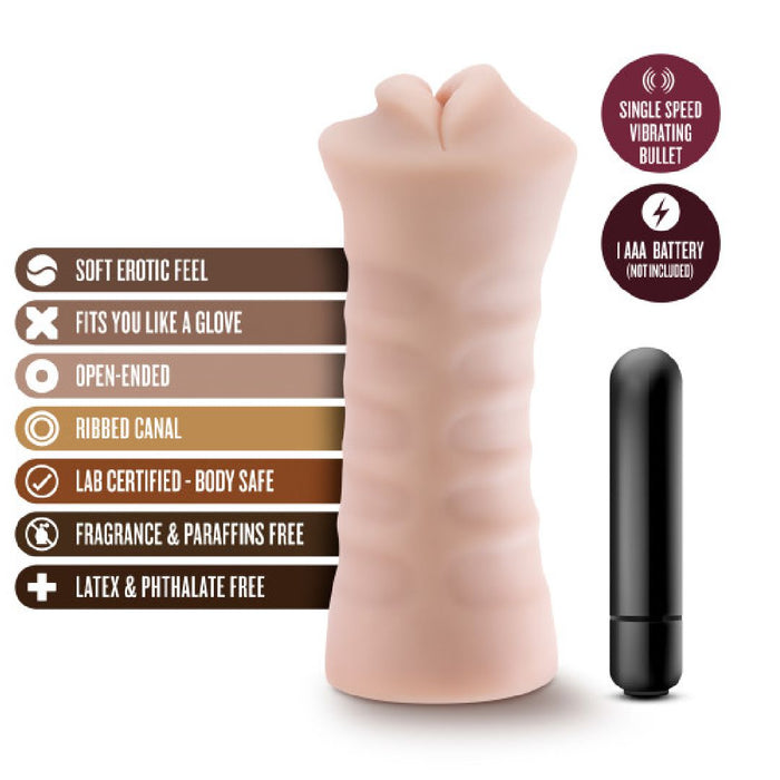 M For Men Skye Vibrating Mouth Stroker - Vanilla