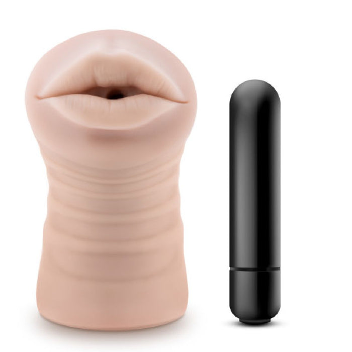 M For Men Skye Vibrating Mouth Stroker - Vanilla