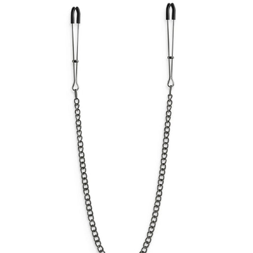 Metallic Chain Nipple Clamps on white background 