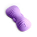 The Techno App-Controlled Hands-Free Grinding Pad, shown in purple textured silicone with a curved ergonomic shape and twin raised buttons, is displayed on white—ideal for fans seeking hands-free external stimulation.